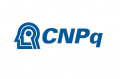 Logo da CNPQ, azul com uma figura representando um rosto de perfil.